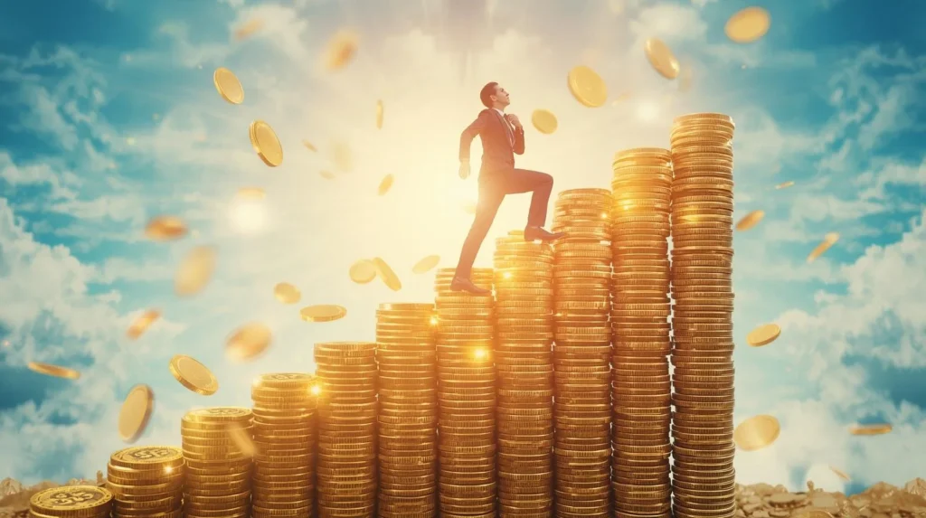 How to increase your income above $30K salary with powerful growth stairs visual.