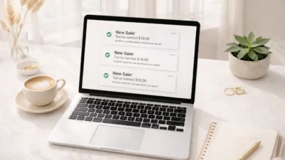 Blogger earning passive income with ebooks to grow my blog income in a peaceful home workspace