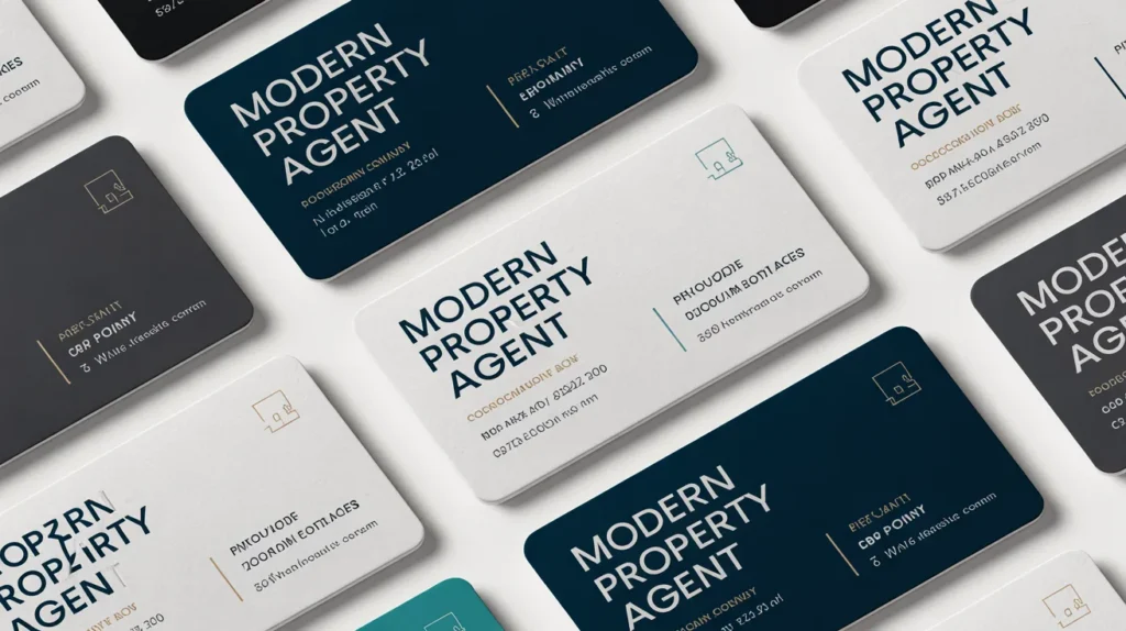 Modern property agent cards