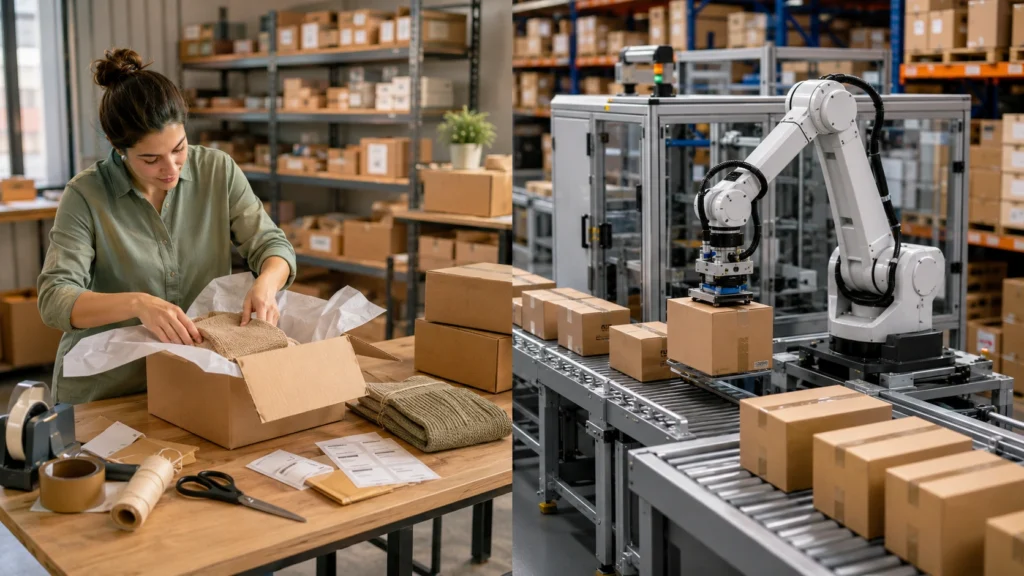 Manual order packing