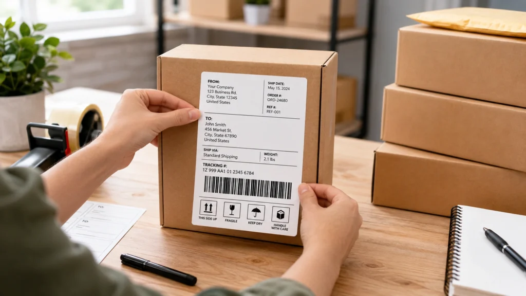 A package label should contain complete